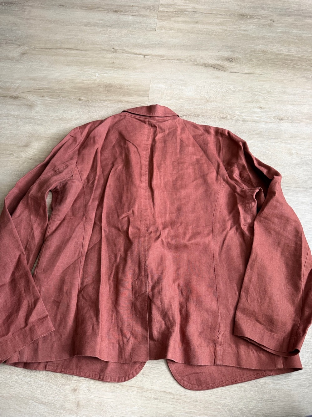 Eileen Fisher Organic Linen Blazer Cinnamon Brown Size M - Picture 7 of 9